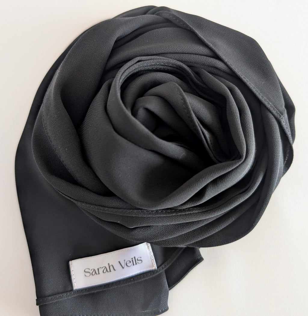 Luxury Chiffon Hijab Black