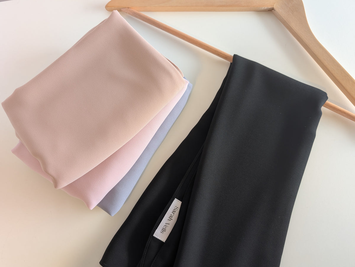 Luxury Chiffon Hijab Black